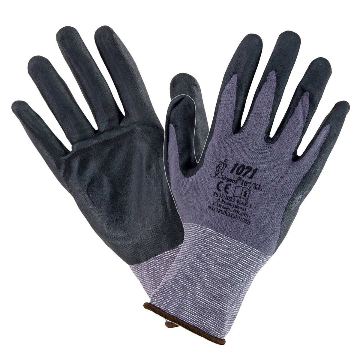 Rękawice robocze impregnowane pokryte nitrylem/PU 1071 URGENT