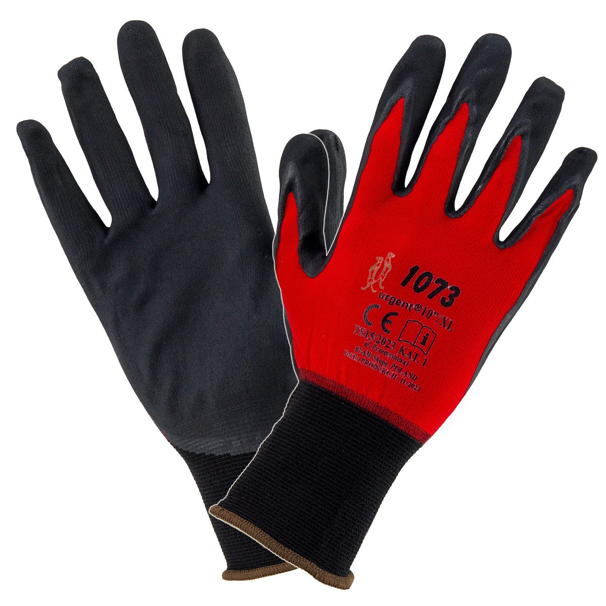 Rękawice robocze impregnowane pokryte nitrylem 1073 URGENT