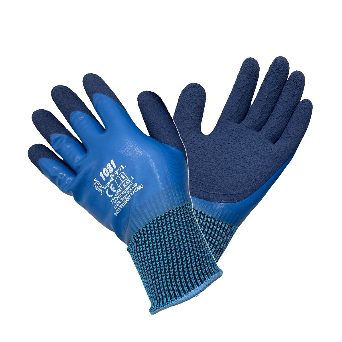 Rękawice robocze impregnowane pokryte lateksem 1081 URGENT