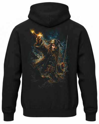 Czarna bluza z kapturem i nadrukiem na plecach: Piraci z Karaibów – Jack Sparrow