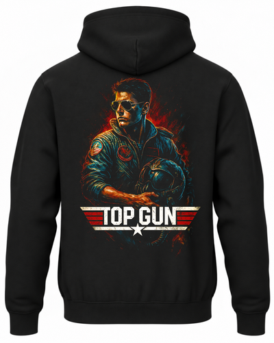 Czarna bluza z kapturem i nadrukiem na plecach: Top Gun – Maverick