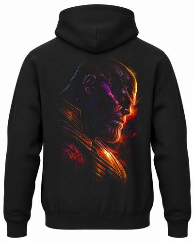 Czarna bluza z kapturem i nadrukiem na plecach: Avengers – Thanos