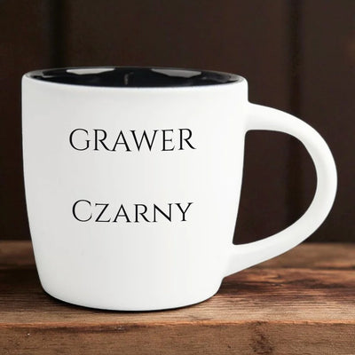 Kubek z czarnym grawerem dla zakochanych | Personalizowany prezent