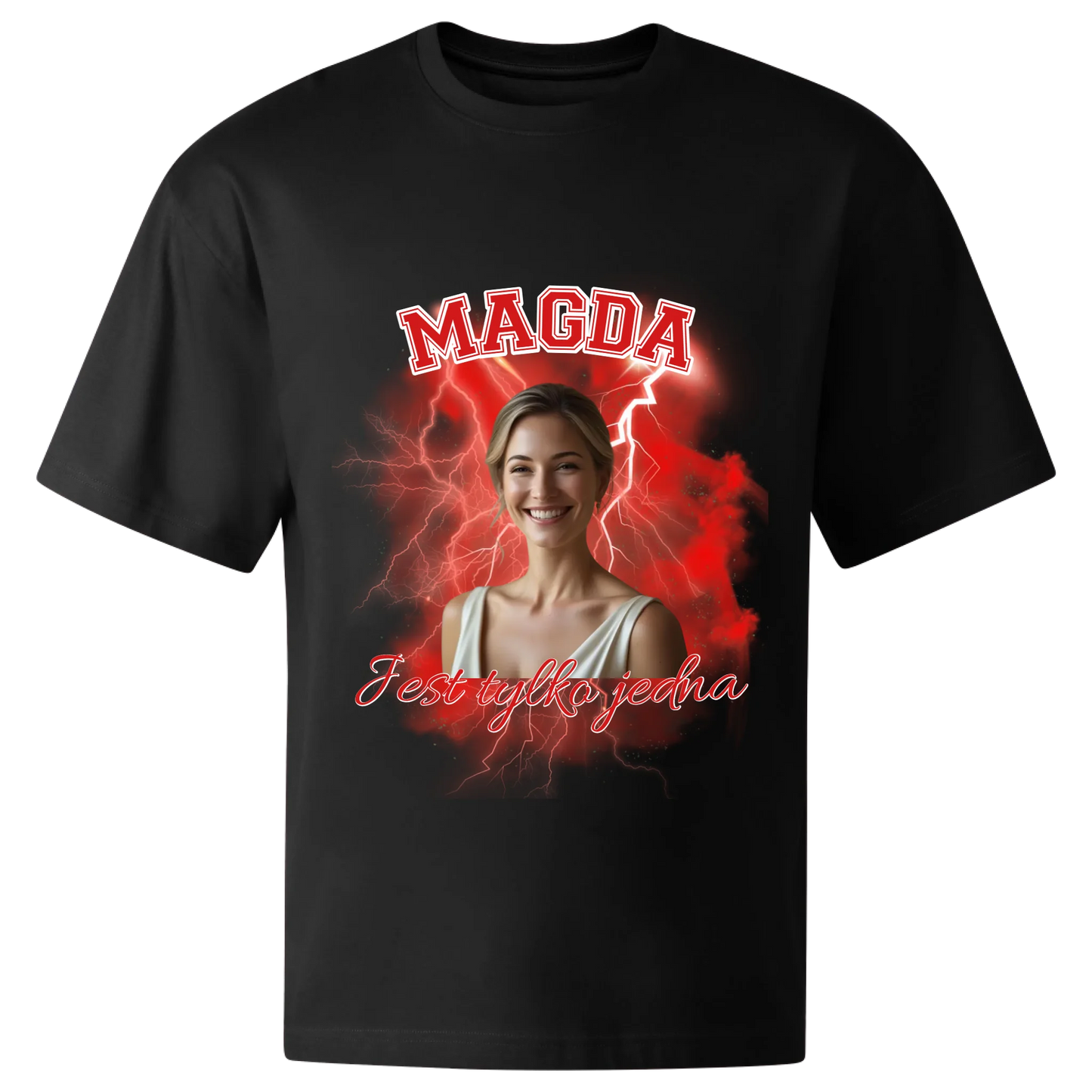 Koszulka przód oversize czarna