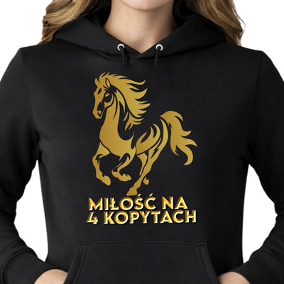 Bluza z nadrukiem damska dla koniary miłość na 4 kopytach 290g