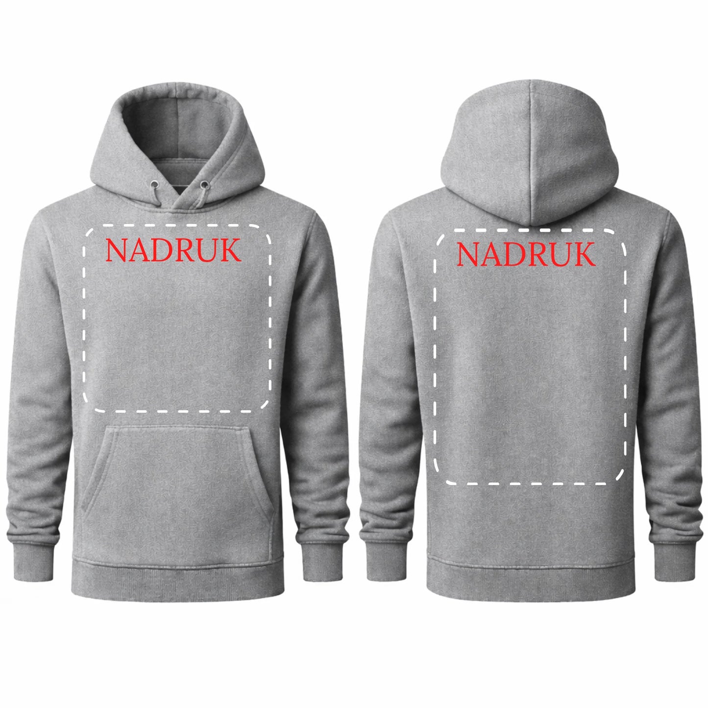 Bluza reklamowa dla firm z logo kaptur kangurka 320g Szara