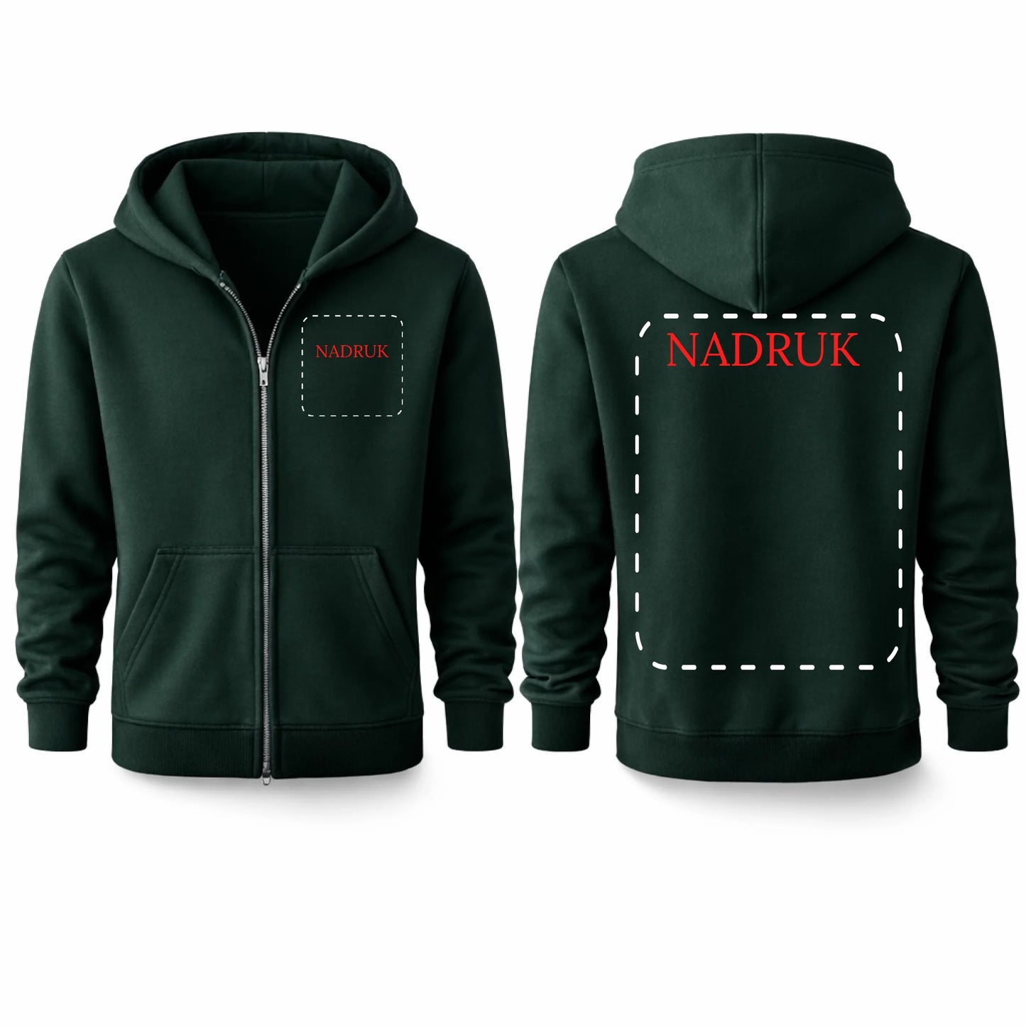 Bluza reklamowa dla firm rozpinana 290g Butelkowy Zielony