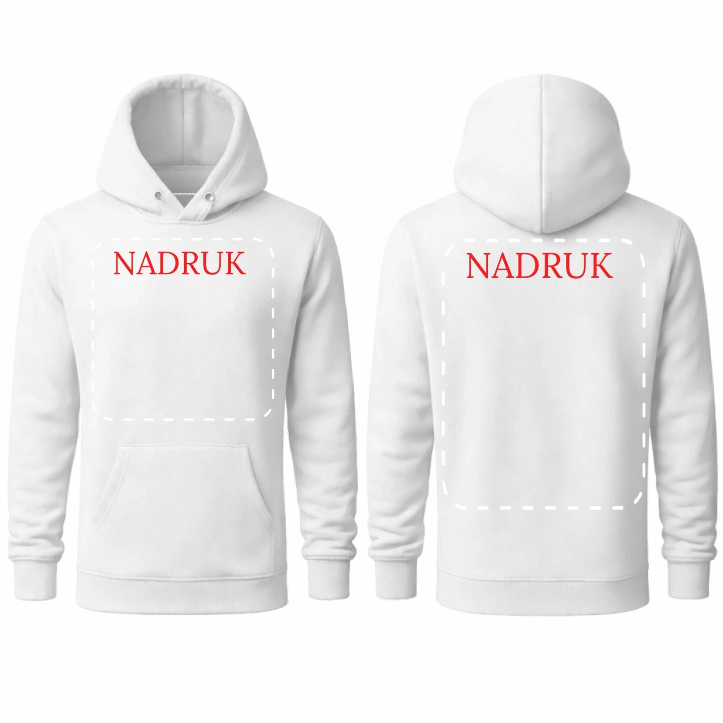 Bluza reklamowa dla firm z logo kangurka z kapturem 290g Biała