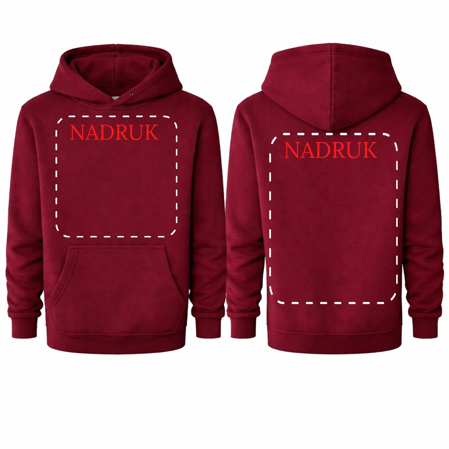 Bluza reklamowa dla firm z logo kangurka z kapturem 290g Burgund