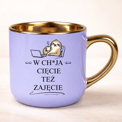 Śmieszny kubek do pracy w chja cięcie też zajęcie prezent