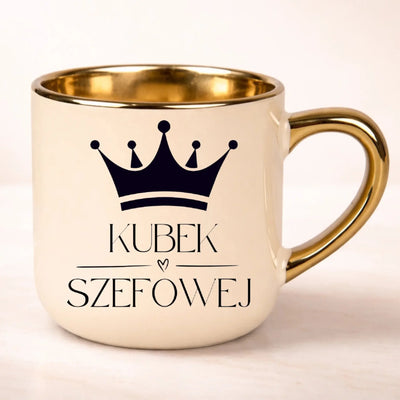 Kubek szefowej Elegant 400 ml z koroną i imieniem