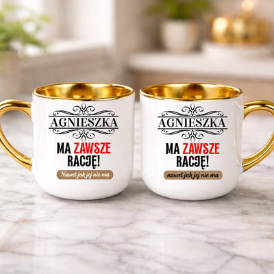 kubek z własnym nadrukiem 400ml personalizowane prezenty pl biale