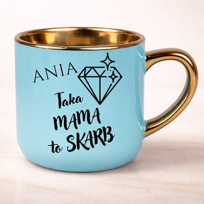Prezent na Dzień Mamy kubek imienny z nadrukiem Taka Mama to skarb