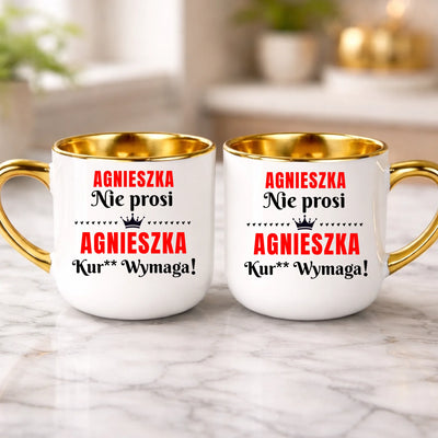 kubek z własnym nadrukiem 400ml personalizowane prezenty pl biale