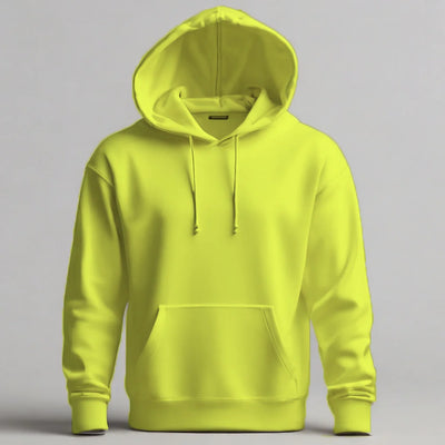 Bluza z własnym nadrukiem kangurka 290gramów Fluorowy żółty Unisex