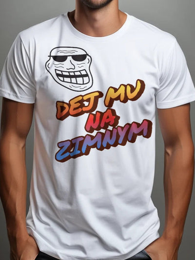 Prezent dla FANA MOTORYZACJI koszulka męska z nadrukiem dej mu na zimnym śmieszna biała Personalizowane-prezenty.pl