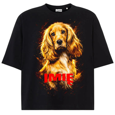 Koszulka z Psem Cocker Spaniel Angielski personalizowana z imieniem OVERSIZE unisex