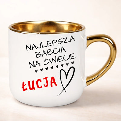 Prezent na Dzień Babci kubek imienny z nadrukiem Najlepsza babcia na świecie