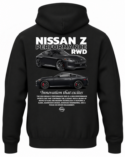Czarna bluza z kapturem z nadrukiem Nissan Z
