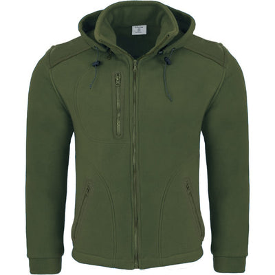 Gruby ciepły Polar z kapturem FLRA 340 BUS HOOD KH-KH Leśny zielony JHK