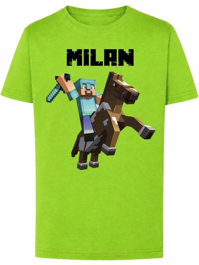 Koszulka Minecraft Steve na koniu