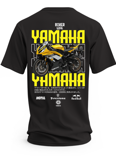 Koszulka Yamaha YZF-R6 z żółtym nadrukiem