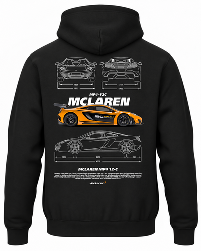 Czarna bluza z kapturem z nadrukiem McLaren MP4