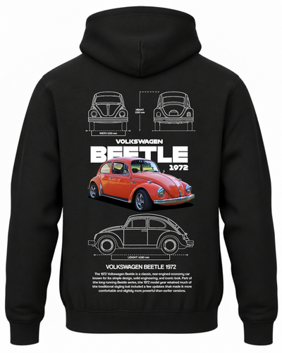 Czarna bluza z kapturem z nadrukiem VW Garbus Vocho