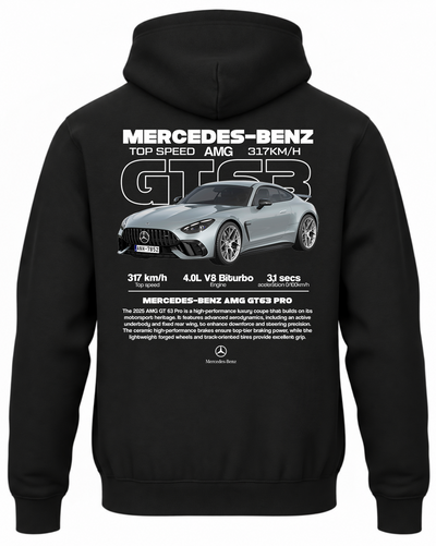 Czarna bluza z kapturem z nadrukiem Mercedes-Benz AMG – wzór 2