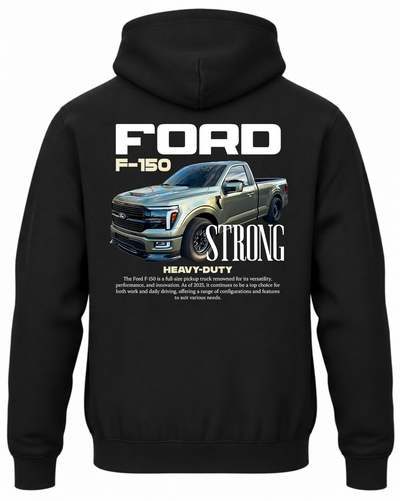 Czarna bluza z kapturem z nadrukiem samochodu Ford F-150