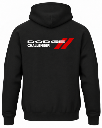 Czarna bluza z kapturem z nadrukiem logo Dodge Challenger