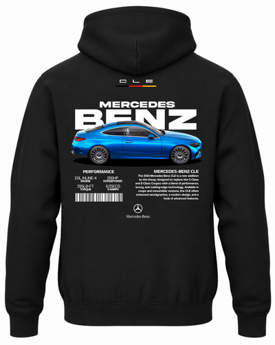 Czarna bluza z kapturem z nadrukiem Mercedes CLE