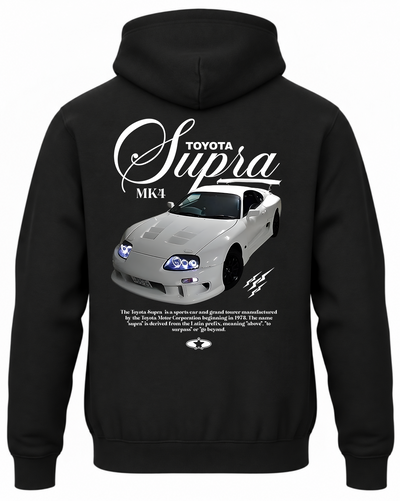 Czarna bluza z kapturem z nadrukiem Toyota Supra MK4 – wzór 4