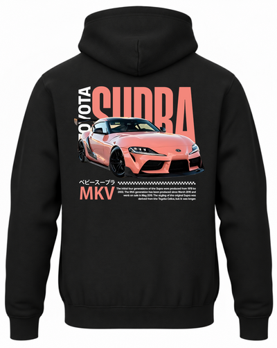 Czarna bluza z kapturem z nadrukiem Toyota Supra MKV