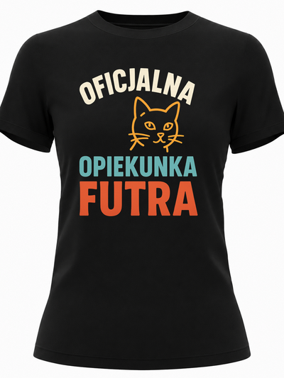 Koszulka dla kociary z nadrukiem Oficjalna opiekunka futra