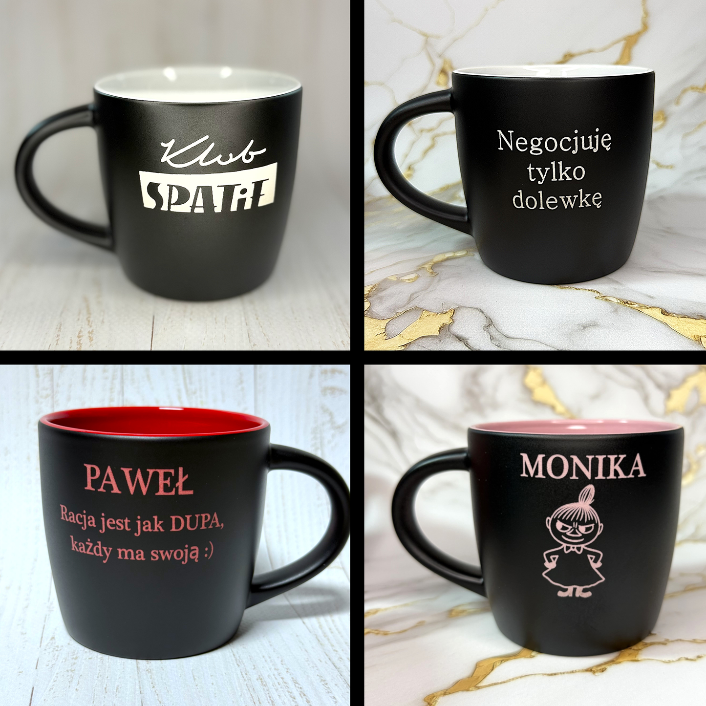 Kubek z pomarańczowym grawerem dla zakochanych | Personalizowany prezent