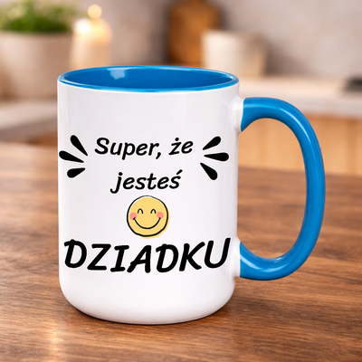 Prezent dla dziadka kubek z napisem super że jesteś dziadku