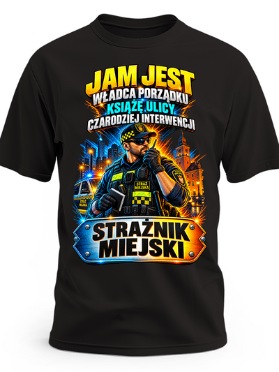 Koszulka dla strażnika miejskiego – męska koszulka z nadrukiem z motywem zawodu