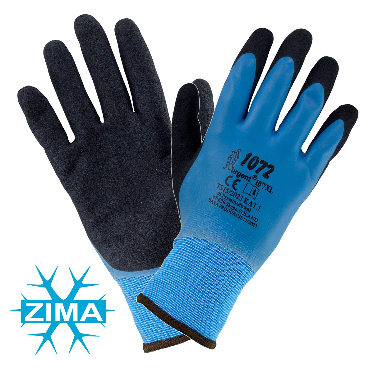 Rękawice robocze impregnowane pokryte gumą 1072 URGENT