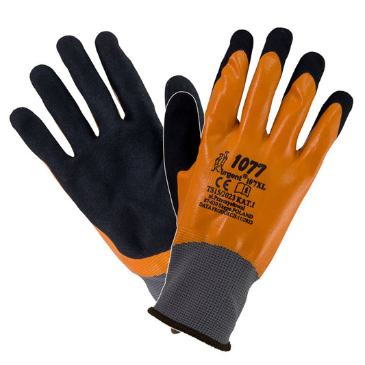 Rękawice robocze impregnowane pokryte nitrylem 1077 URGENT