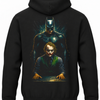 Czarna bluza z kapturem i nadrukiem na plecach: Batman i Joker