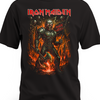 Czarna koszulka Iron Maiden z Eddiem w płomieniach