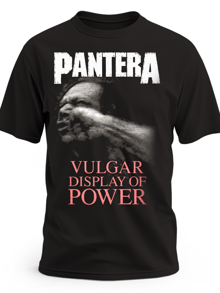 Czarna koszulka Pantera z motywem Vulgar Display of Power