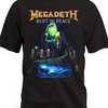 Czarna koszulka Megadeth z niebieskim samochodem