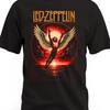 Czarna koszulka Led Zeppelin z Ikarem i skrzydłami na czerwonym tle