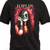 Czarna koszulka z napisem Joplin i portretem w czerwonej kolorystyce