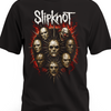 Czarna koszulka Slipknot z maskami członków zespołu