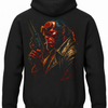 Czarna bluza z kapturem i nadrukiem na plecach: Hellboy