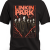 Czarna koszulka Linkin Park z zespołem i czerwonym napisem