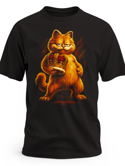 Czarna koszulka z nadrukiem kota Garfielda
